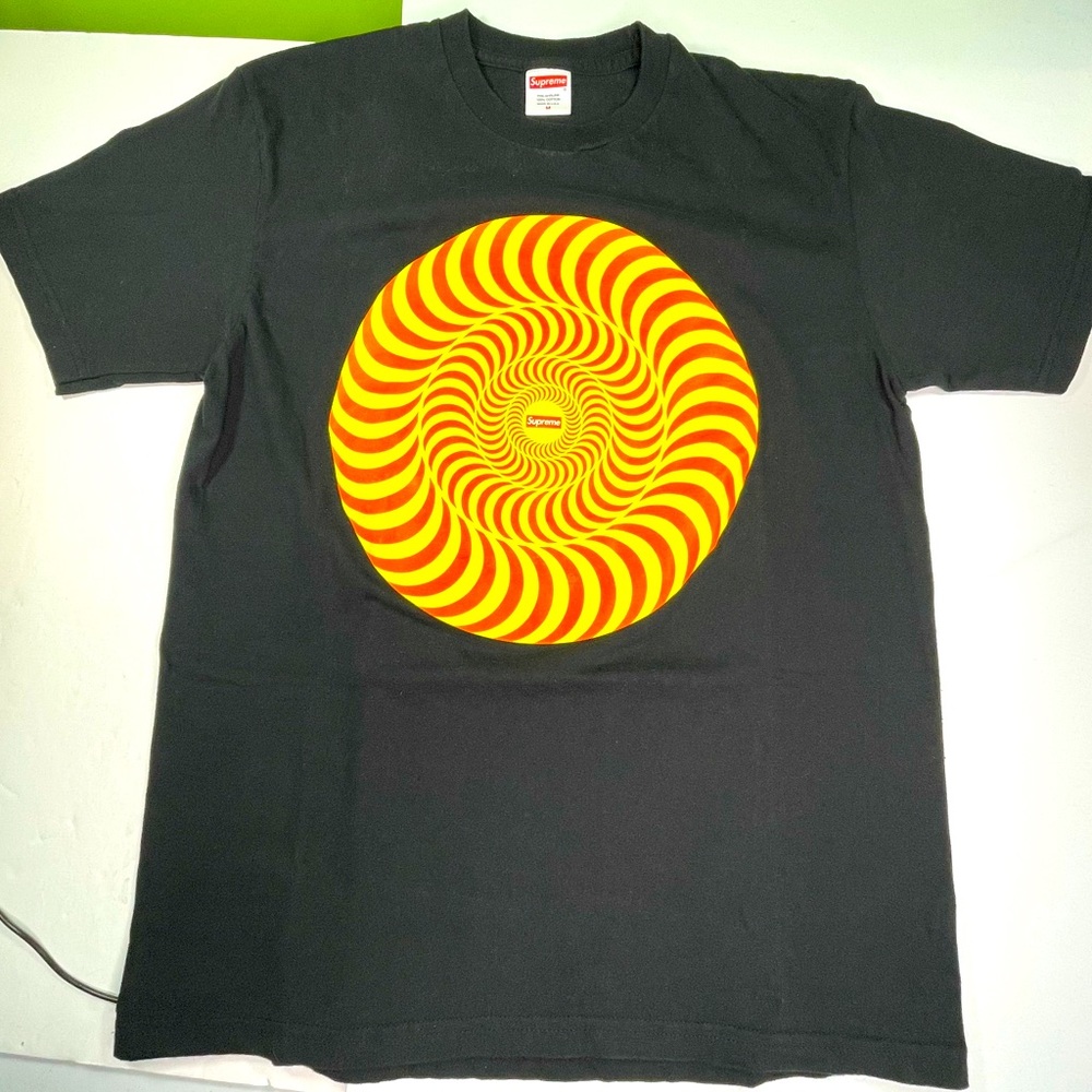 Supreme Spitfire Wheels Two Sided Graphic T-Shirt Black Tee Mens Medium Size